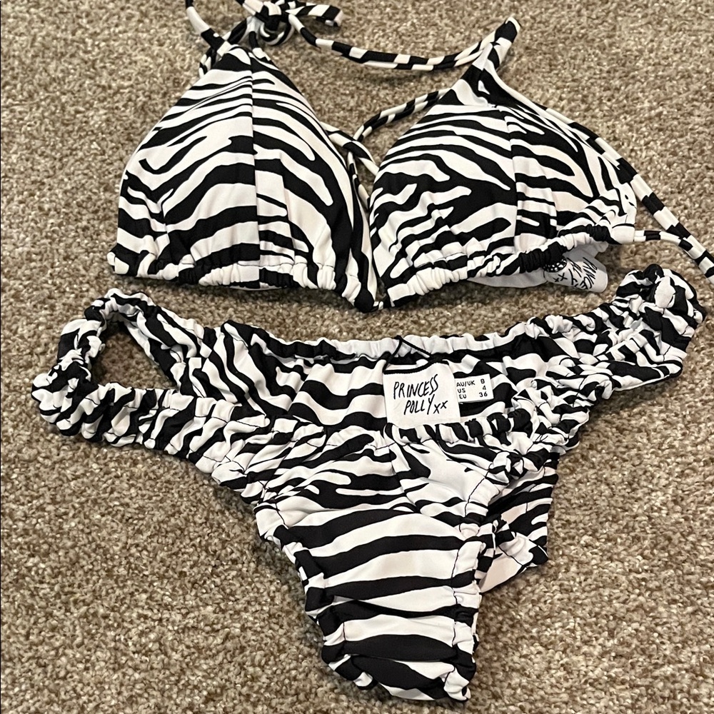 Princess Polly Black and White Animal Print Bikini